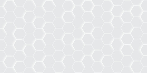 Hexagonal abstract background with light. Hexagonal seamless background. Abstract honeycomb vector abstract banner technology background.	