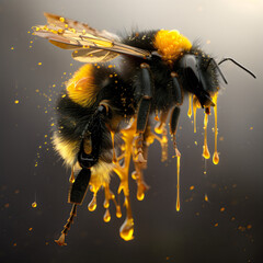 Bumble Bee Dripping with Honey