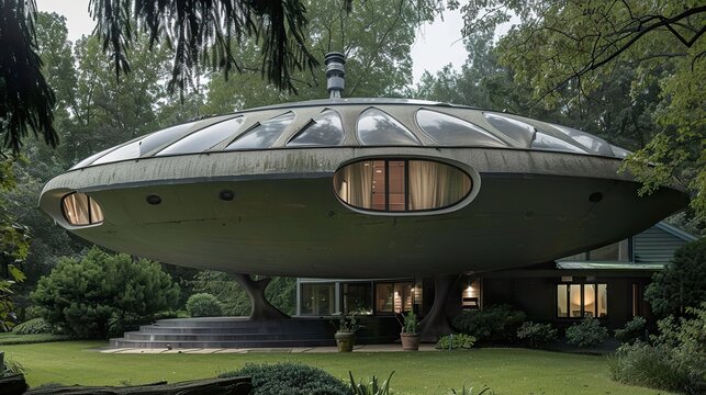 The UFO House a terrestrial spaceship grounded in suburbia a home that dreams of the stars an architectural anomaly