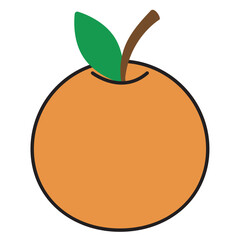 Colored orange fruit icon Vector