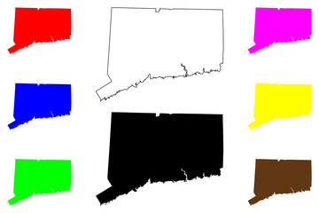 State of Connecticut (United States of America, USA or U.S.A.) silhouette and outline Connecticut map