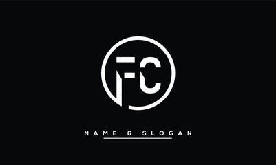 FC,  CF,  F,  C  Abstract  Letters Logo Monogram