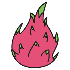 Colored pitaya fruit icon Vector