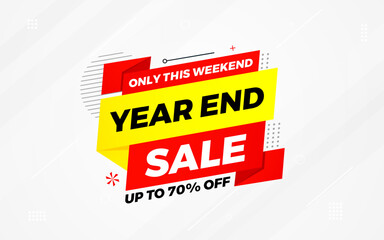 Year End sale offer banner template. stock clearance background. end of year banner template design for web or social media, Sale special offer. abstract vector design.