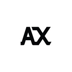 Minimalist Letter AX Logo Design , Editable in Vector Format in Black. initial Ax vector logo design