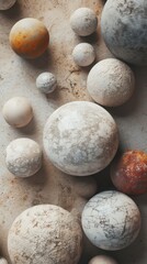 Background of spherical white stones.