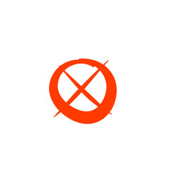 Doodle Prohibition Icon, Cross Sign