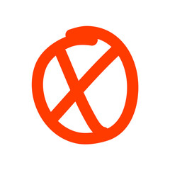 Fototapeta premium Doodle Prohibition Icon, Cross Sign