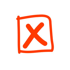 Doodle Prohibition Icon, Cross Sign