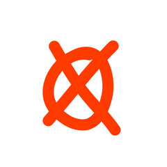 Doodle Prohibition Icon, Cross Sign