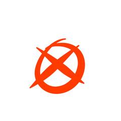 Doodle Prohibition Icon, Cross Sign