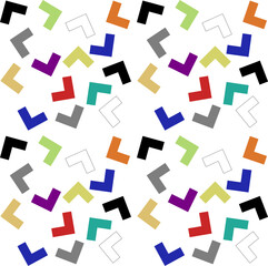 Multicolored Shape Pattern Resembling Confetti, Mat Board Samples, Puzzle Pieces, Letters 