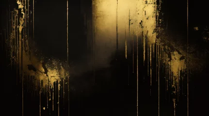 Poster ゴールドブラックペイントの壁のテクスチャ。黒と金、抽象的なグランジ背景。抽象的な芸術的な背景。黒と金の絵の背景。黒と金のグランジ。 © Cobe