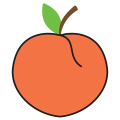 Colored peach fruit icon Vector