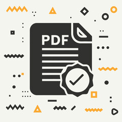 Pdf icon, vector illustration. Flat design style. vector pdf icon illustration isolated on white.