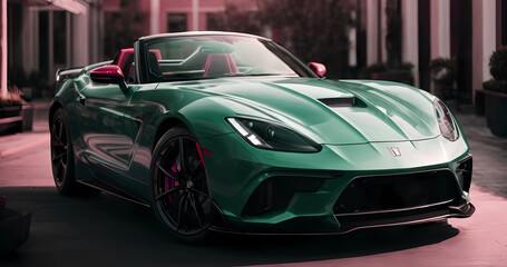 Obraz premium Elegant modern art with sport car on street