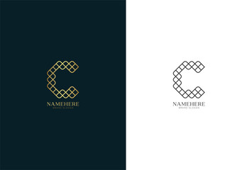 C Logo luxury with golden and black color