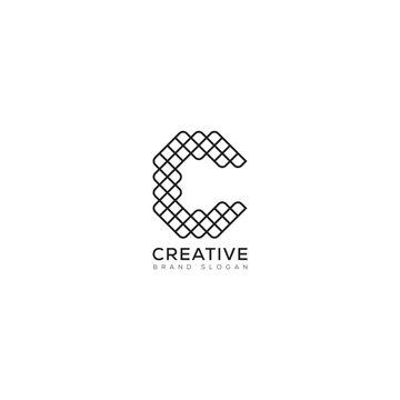Letter C logo design linear style