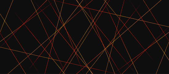 Abstract red and gold lines on black background. Luxury black background paper cut style with black and gold line. triangles background modern design. Vector illustration.	