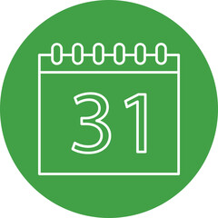 Calendar Line Circle Icon Design