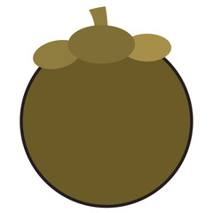 Colored zapota fruit icon Vector
