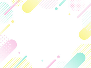 春　カラフル　ポップ 　グラデーション背景・フレーム