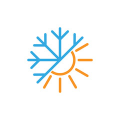 sun hot and cold logo design concept idea