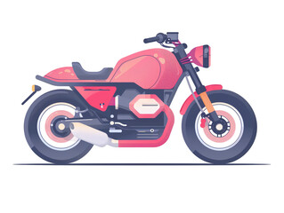 2d flat image of retro motorcycle isolated on a white background.