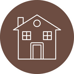 Home Line Circle Icon Design