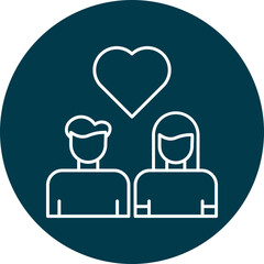 Couple Line Circle Icon Design