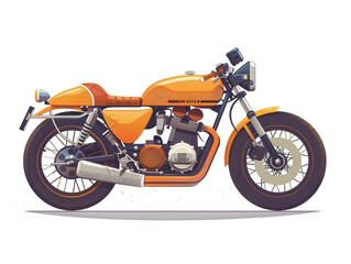 Fototapeta premium 2d flat image of retro motorcycle isolated on a white background.