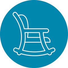 Rocking Chair Line Circle Icon Design