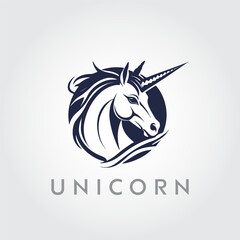 Unicorn Vector editable logo design. Unicorn silhouette