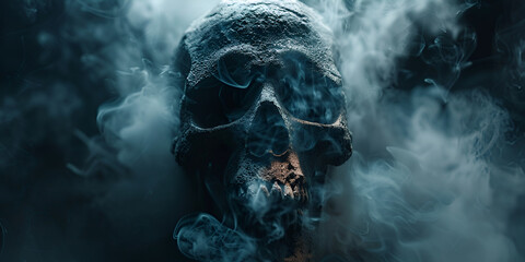 Easy method Smokey Skull ,Skull, death, smoke, HD wallpaper - obrazy, fototapety, plakaty