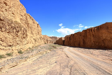 canyon formation at the Issyk Kul Lake in Aksai, Aksay, Kyrgyzstan