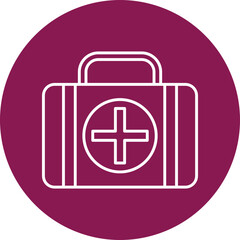 First Aid Kit Line Circle Icon Design
