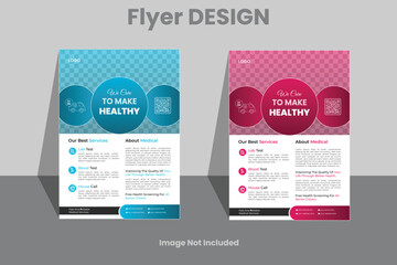 Fototapeta premium Corporate healthcare and medical cove a4 flyer design template for print