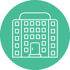 Hotel Line Circle Icon Design