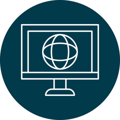 Website Line Circle Icon Design