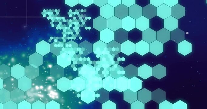 Animation of hexagons over light spots