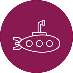 Submarine Line Circle Icon Design
