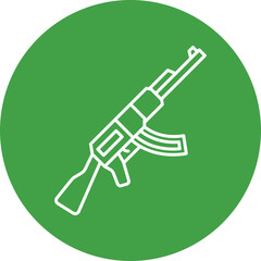 Rifle Line Circle Icon Design