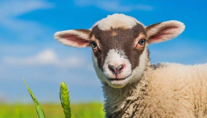 Fototapeta premium Little sheep on the field