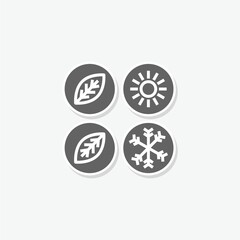 Seasons icon sticker isolated on gray background