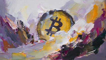 Bitcoin Blues Expressionist Painting Abstract Art