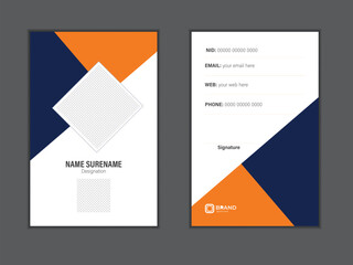 Minimalist professional vector  identity card  design template.