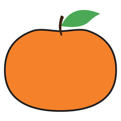Colored tangerine fruit icon Vector