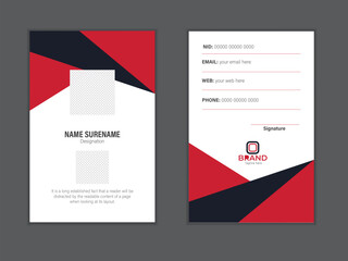 Minimalist professional vector  identity card  design template.
