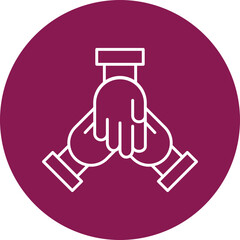 Together Line Circle Icon Design