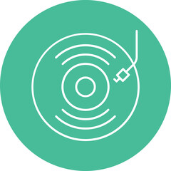 Vinyl Line Circle Icon Design